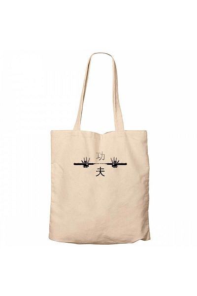 Z zepplin Kung Fu Nunchaku Cream Canvas Tote Bag