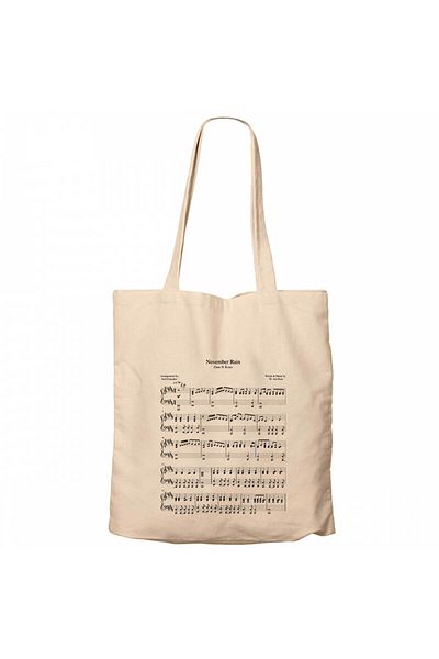 Z zepplin Guns N Roses November Rain Cream Zippered Cloth Bag Gabardine