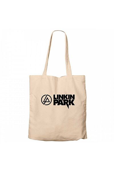 Z zepplin Linkin Park λογότυπο και κείμενο Cream Canvas Tote Bag
