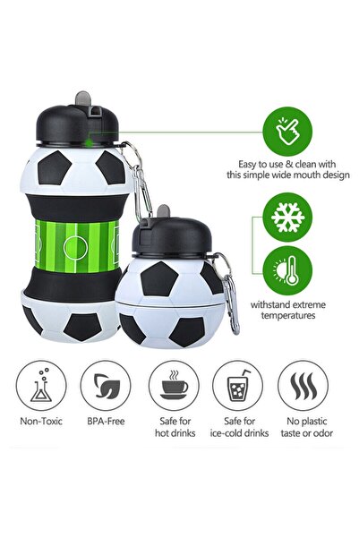 tozlupazar SLİKON MATARA 550ML SIZDIRMAZ KATLANABİLİR OKUL OFİS KAMP SEYAHAT ...