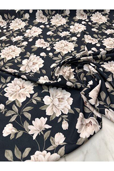 ipekkumaş Gül Desen Elbiselik Gömleklik Krep Kumaş Ürünümüz Adet Olarak Satıl...