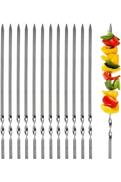 SAFA أسياخ شواء من الفولاذ المقاوم للصدأ، مجموعة من 6 قطع