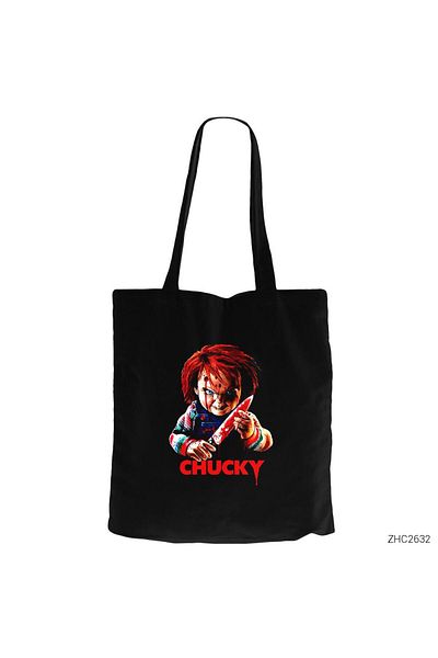 Z zepplin Chucky Murderer Μαύρη υφασμάτινη τσάντα με φερμουάρ Gabardine