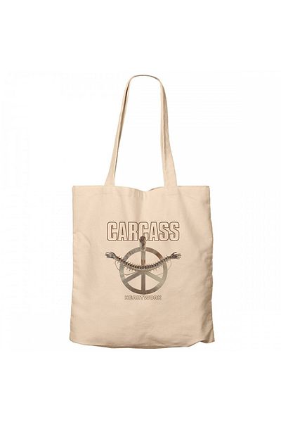 Z zepplin Carcass Heartwork Cream Zippered Cloth Bag Gabardine