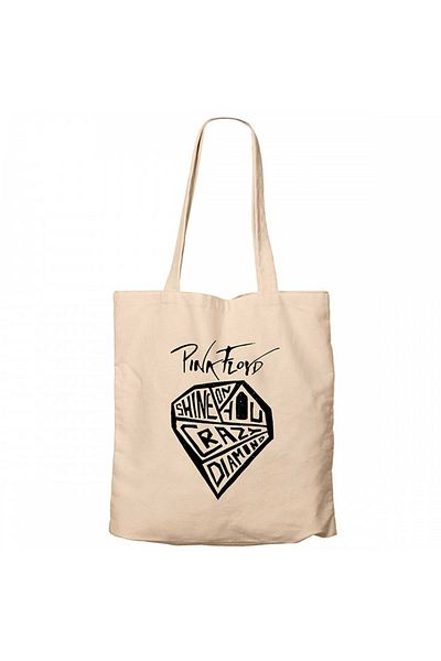 Z zepplin Pink Floyd Crayz Diamond Cream Canvas Tote Bag