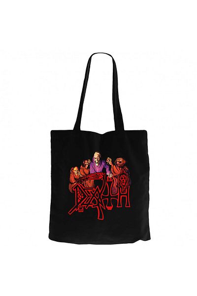 Z zepplin Death Scream Bloody Gore Group Μαύρη υφασμάτινη τσάντα με φερμουάρ Gabardine