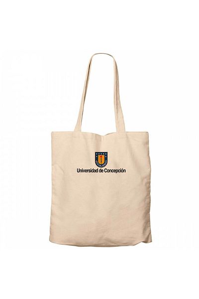 Z zepplin Concepcion University Logo Cream Zippered Cloth Bag Gabardine