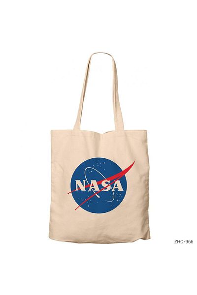 Z zepplin Τσάντα από καμβά κρέμα με λογότυπο της Nasa