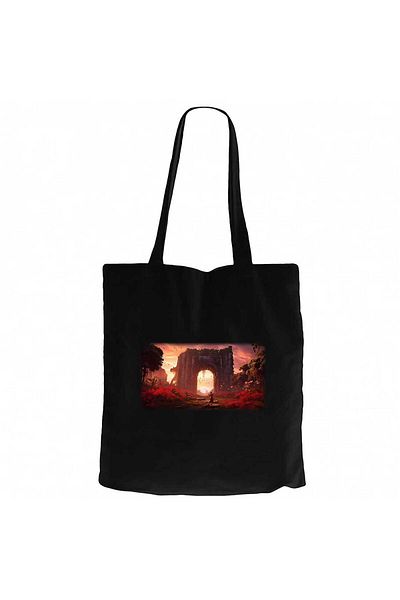 Z zepplin Arch of Jungle Black Canvas Tote Bag