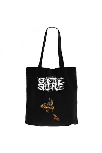 Z zepplin Suicide Silence The Cleansing Μαύρη υφασμάτινη τσάντα με φερμουάρ Gabardine