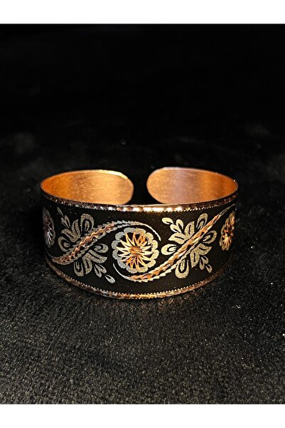 PrestigeSO Siyah Bakır El İşlemesi Bileklik - Zarif ve Şık Tasarım
