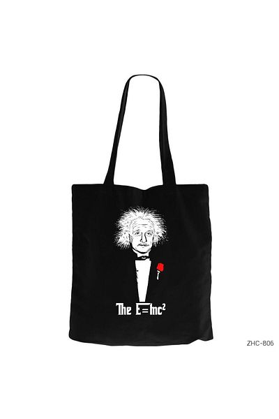 Z zepplin Einstein Emc2 Black Canvas Tote Bag