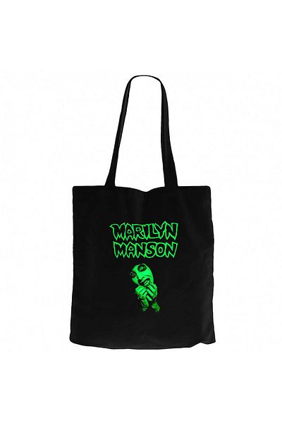 Z zepplin Marilyn Manson Smells Like Children Black Canvas Tote Bag