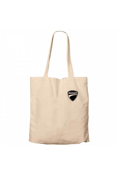 Z zepplin Ducati Scrambler Logo Cream Canvas Tote Bag