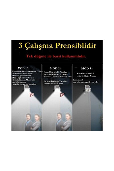 gaman Kumandalı Bahçe Lambası Güneş Enerjili 77 Led 1000 Lümen Sahte Kamera Görünümlü Solar Bahçe Işığı