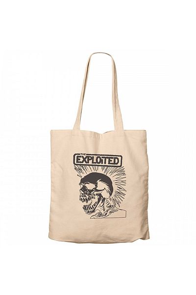 Z zepplin The Exploited Skull Cream Zipper Cloth Bag Gabardine