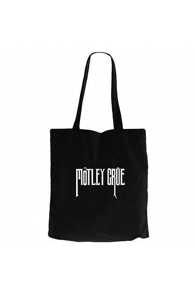 Z zepplin Mötley Crüe Logo Μαύρη υφασμάτινη τσάντα με φερμουάρ Gabardine