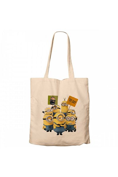 Z zepplin Minions Banner Cream Canvas Tote Bag