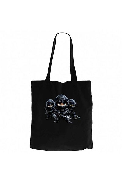 Z zepplin Childrens Ninjalar Black Zippered Cloth Bag Gabardine