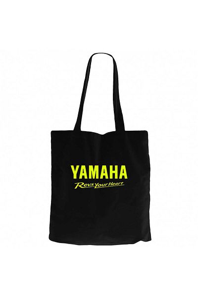 Z zepplin Yamha Revs Your Heart Black Canvas Tote Bag