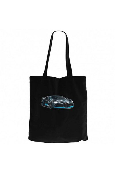 Z zepplin Bugati Car Black Canvas Tote Bag