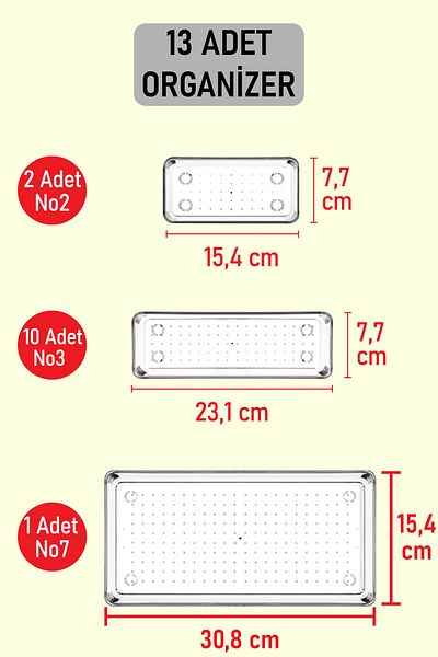 color house Σετ 13 τμχ Διαφανές Σκληρό Πλαστικό Modular Organizer