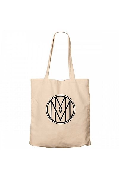 Z zepplin Marilyn Manson Circle Logo Cream Zipper Cloth Bag Gabardine