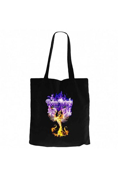 Z zepplin Βαθύ μωβ Phoenix Rising Μαύρη υφασμάτινη τσάντα με φερμουάρ Gabardine