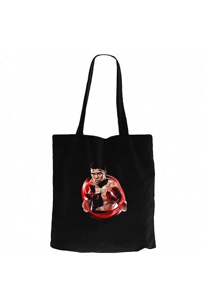 Z zepplin Muhammad Ali Red Black Zippered Cloth Bag Gabardine