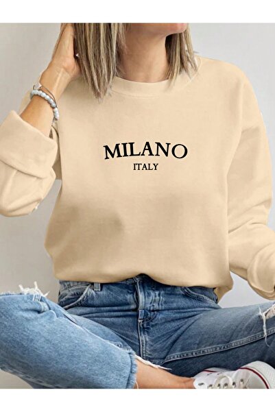 Lider Leather Hanorac imprimat cu guler rotund - Bumbac-Poliester