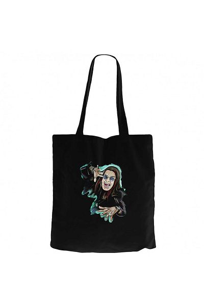 Z zepplin Ozzy Osbounre Colors Body Μαύρη υφασμάτινη τσάντα με φερμουάρ Gabardine