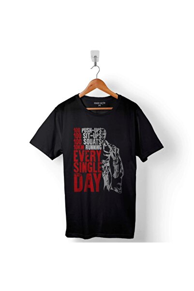 Kendim Seçtim One Punch Man 10 km svakog dana logo Štampano majica unisex T-s...