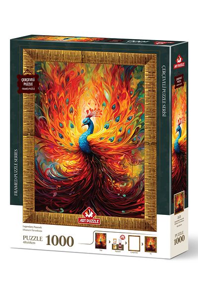 Art Puzzle Legendary Peacock 1000 Piece Framed Puzzle