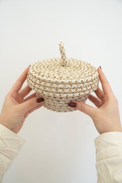 Ladies&Gentlemen منظم مجوهرات صغير باللون الكريمي والقهوة وصندوق تخزين