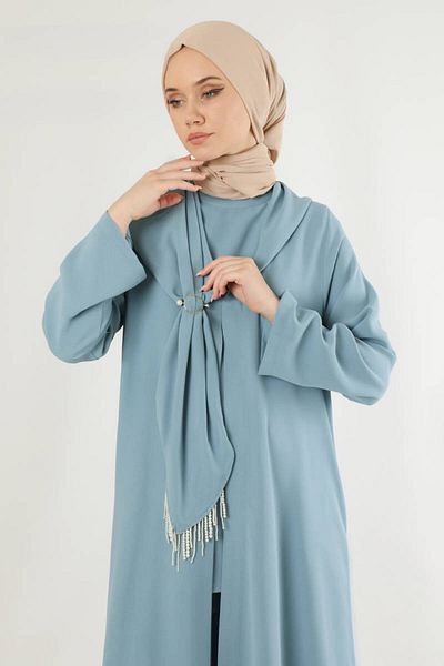 ZÜLAYS Set eșarfă Abaya Baby Blue