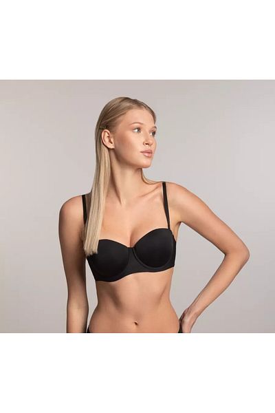 MİSTİRİK Lenola Model Strapless Black Push Up Bra - Γυναικείο σουτιέν με Underwire Support