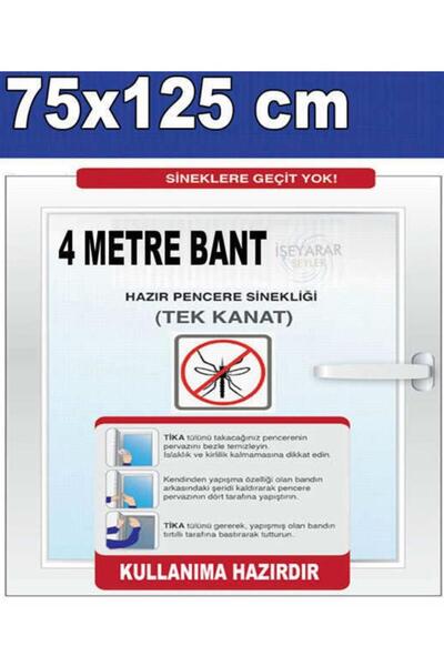 Genel Markalar Tek Kanatlı Hazır Pencere Sinekliği 75x125cm Cırtlı-Yapışkanlı...