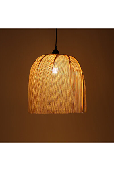 Mylamp Meltem 32x32 cm Bambu Orta Boy Sarkıt Lamba