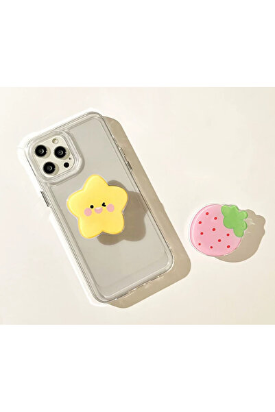 EDELFU Popsocket Yapışkanlı Çiçekler Desenli Telefon Tutacağı Akrilik Epoksi Yüzey Parmak Tutucu