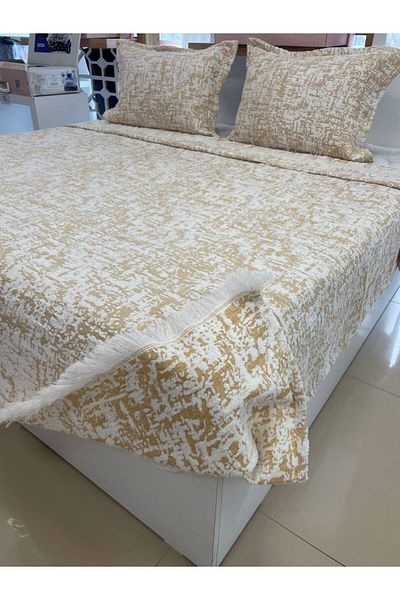 Sudemhome Soft Fringed Double Blanket & Bedspread Set