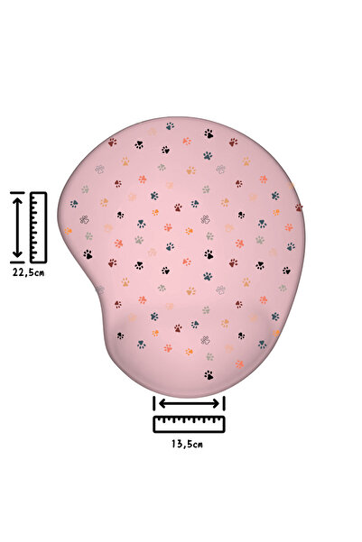 IVART Küçük Kedi Patili Bileklik Destekli Oval Mouse Pad-pembe