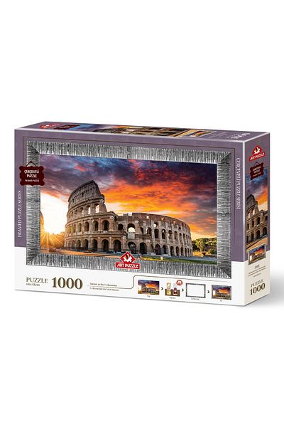 Art Puzzle Sunset in Colosseum 1000 Piece Framed Puzzle