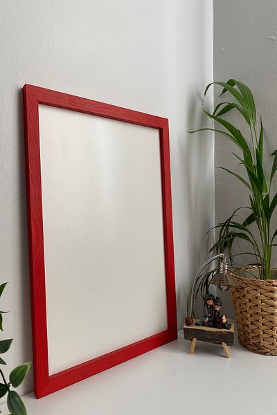 DecovianHomeDesign Natural Wooden Frame Red - Picture Frame | Poster Frame | Puzzle Frame (WITHOUT POSTER)