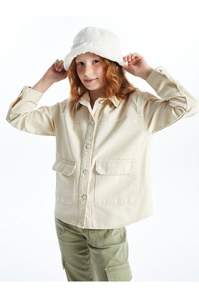 LC Waikiki Lcw Basic Long Sleeve Girl's Shirt Jacket