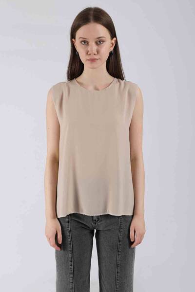 ZÜLAYS Sıfır Kol Kısa İçlik Taş