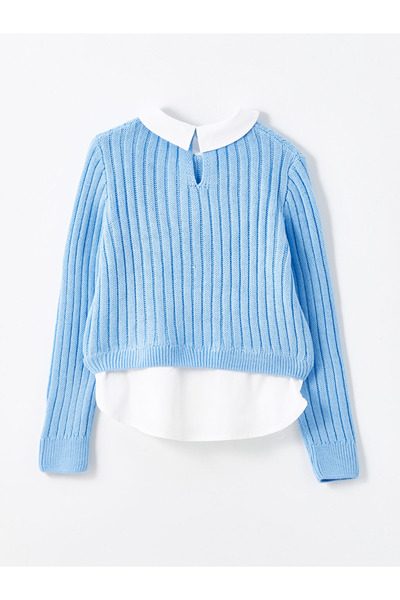 LC Waikiki Lw - Gömlek Yaka Kız Çocuk Triko Kazak