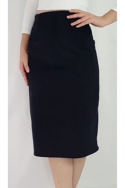 YAXİ MEDİAS FUSTA MIDI creion din catifea neagra