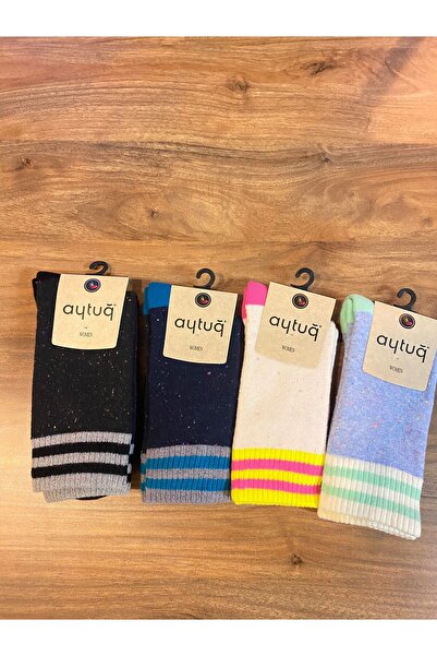 Aytuğ 12-парний набір кольорових зимових жіночих шкарпеток - без швів, з махровою підкладкою