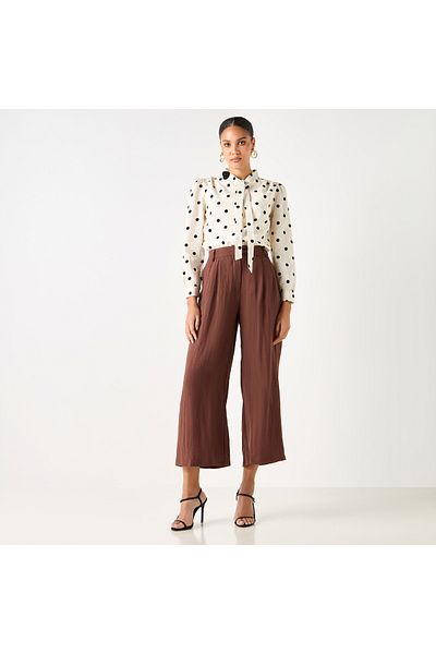 2Xtremz All-over Polka Dot Print Top With Pussybow Neck
