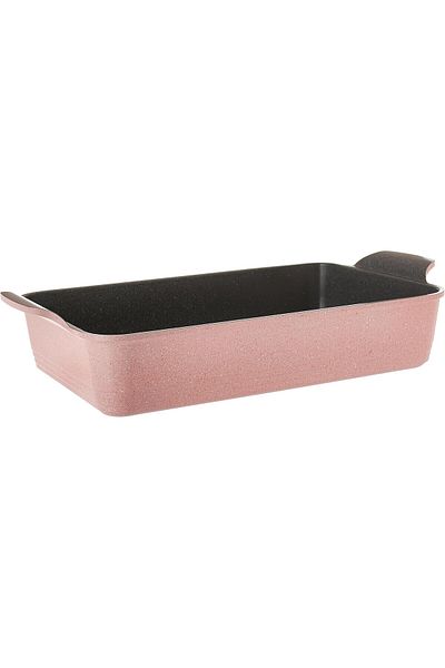 NEOFLAM rectangular granite tray, small size, capacity 3.5 liters, pink color